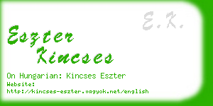 eszter kincses business card